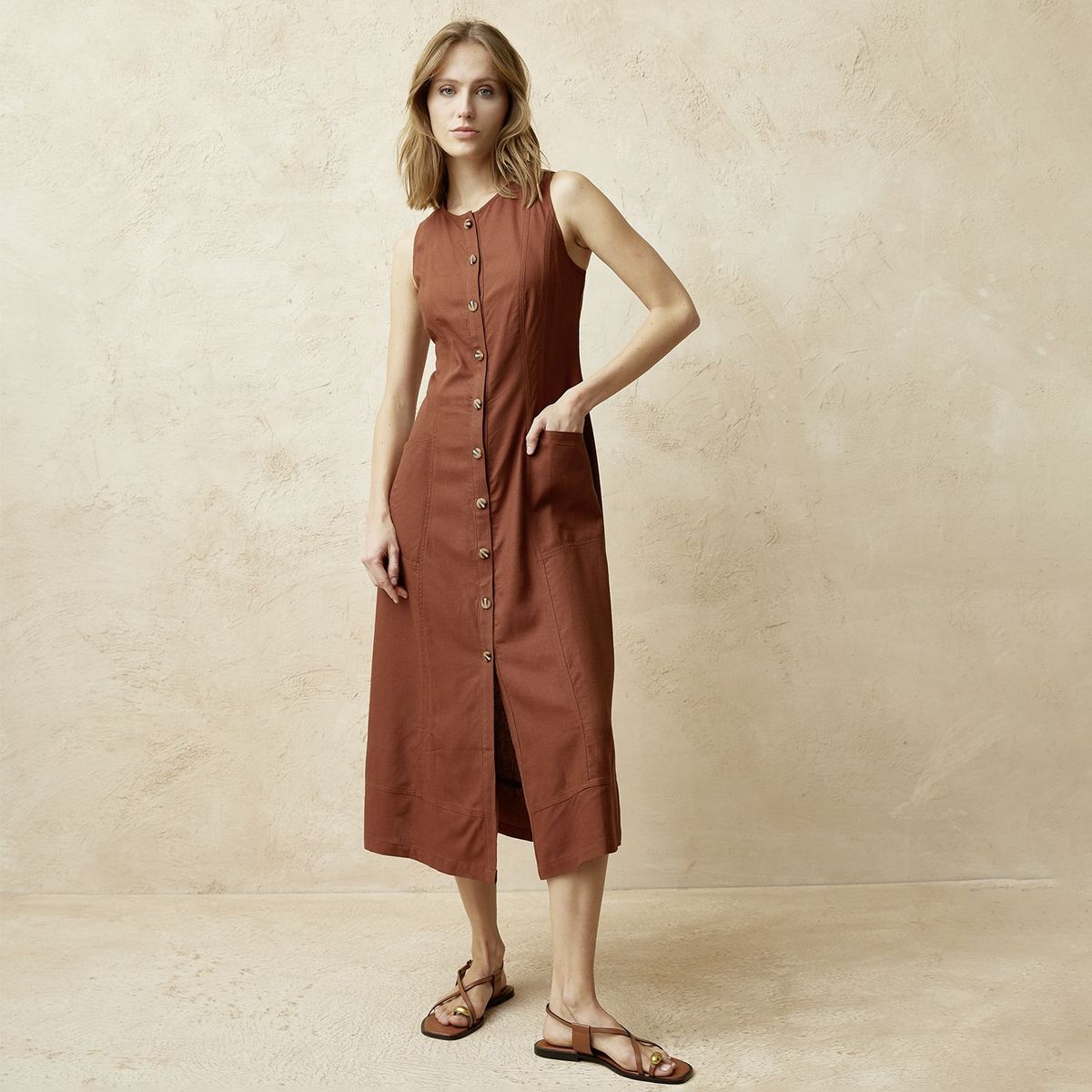 BASEMENT - Vestido Mujer Medio Casual Basement