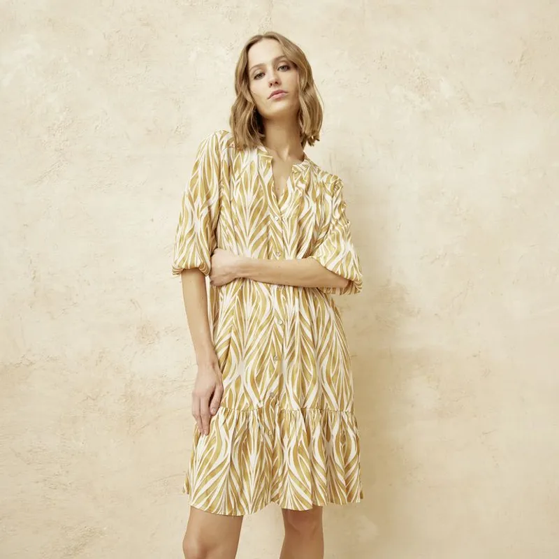BASEMENT - Vestido Mujer Corto Casual con Estampado Basement