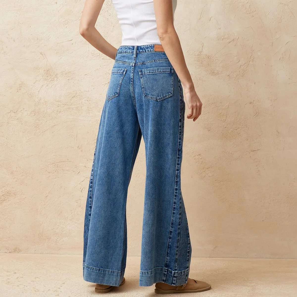 BASEMENT - Jean Wide leg Mujer Tiro alto Basement