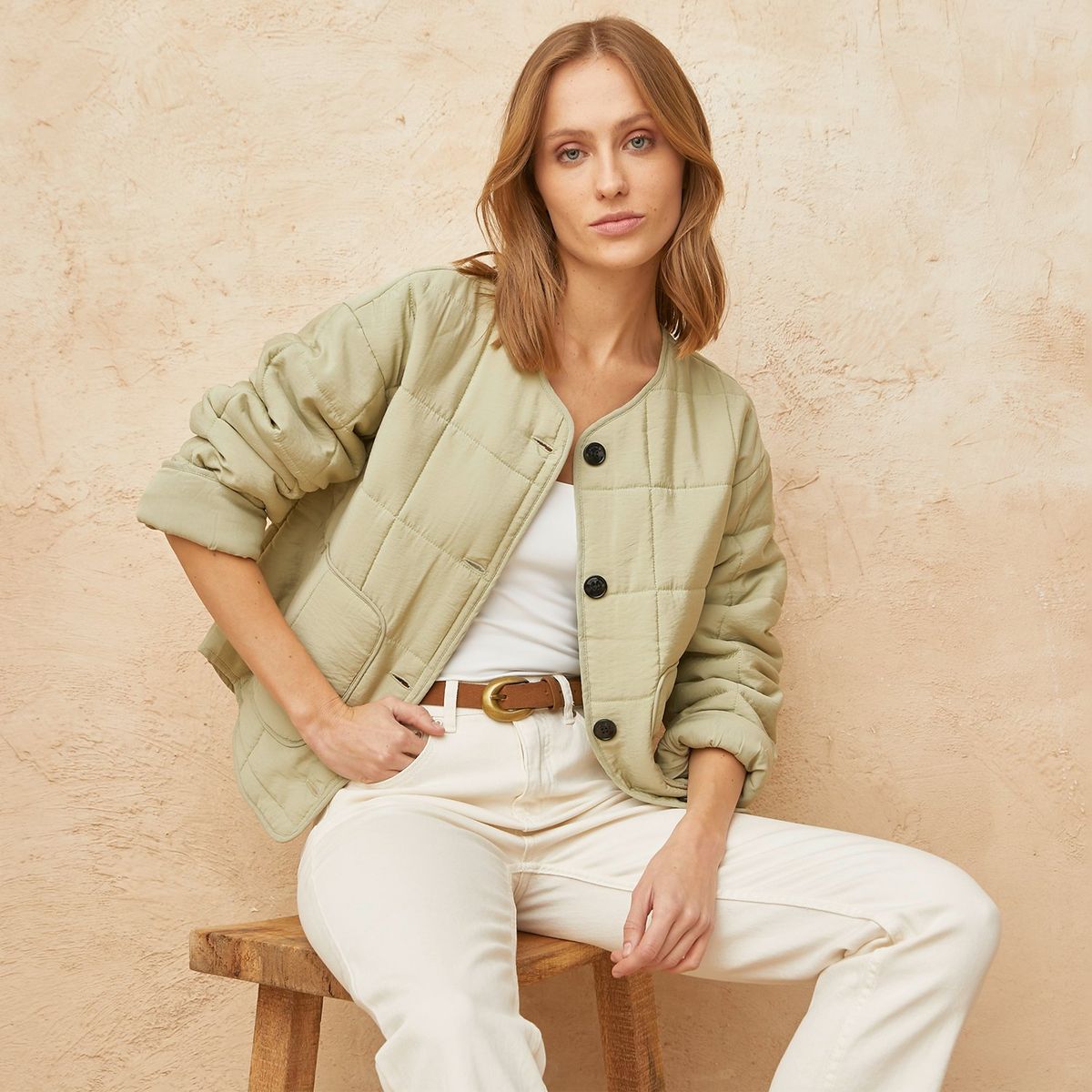 BASEMENT - Chaqueta Mujer de Rayas Basement