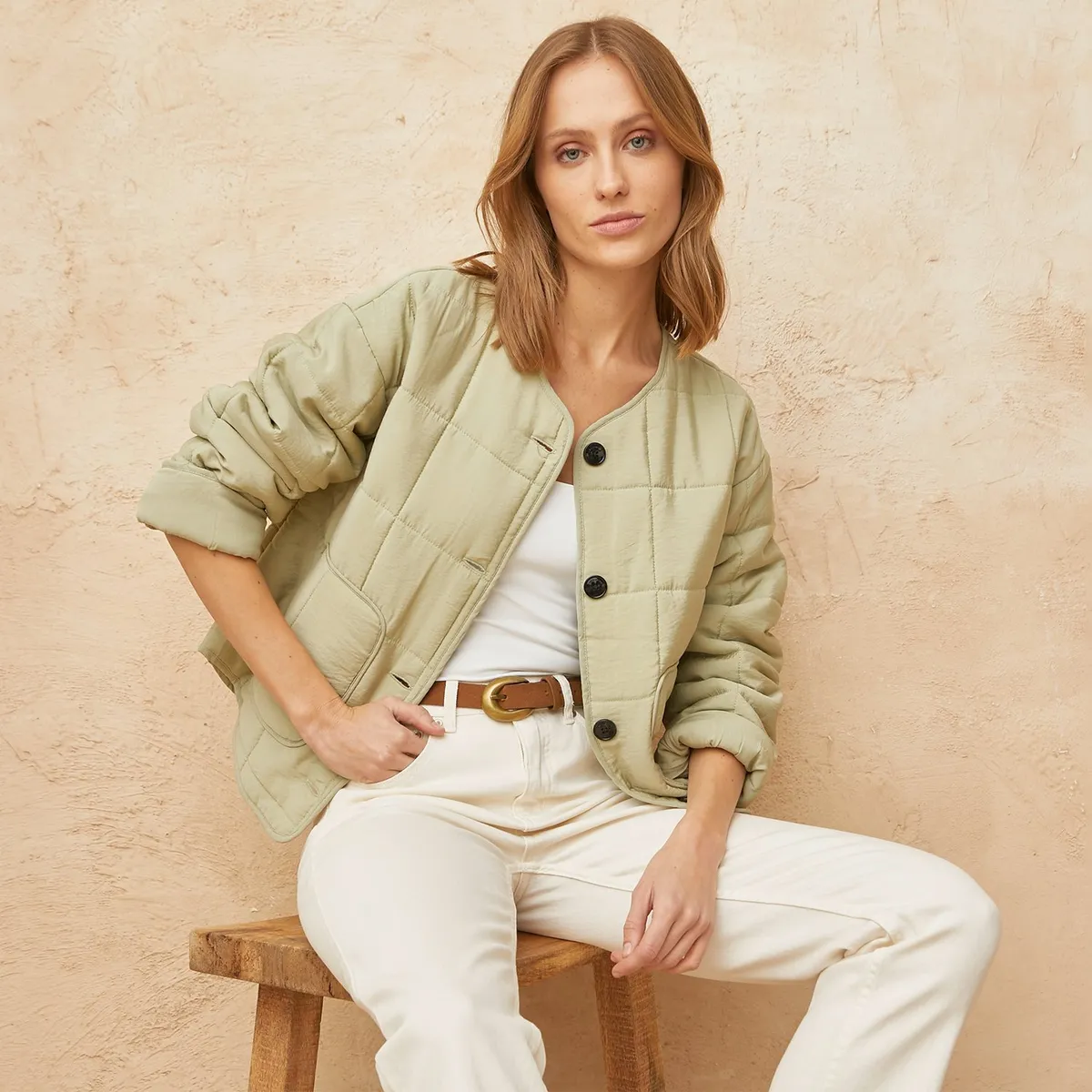 BASEMENT - Chaqueta Mujer de Rayas Basement