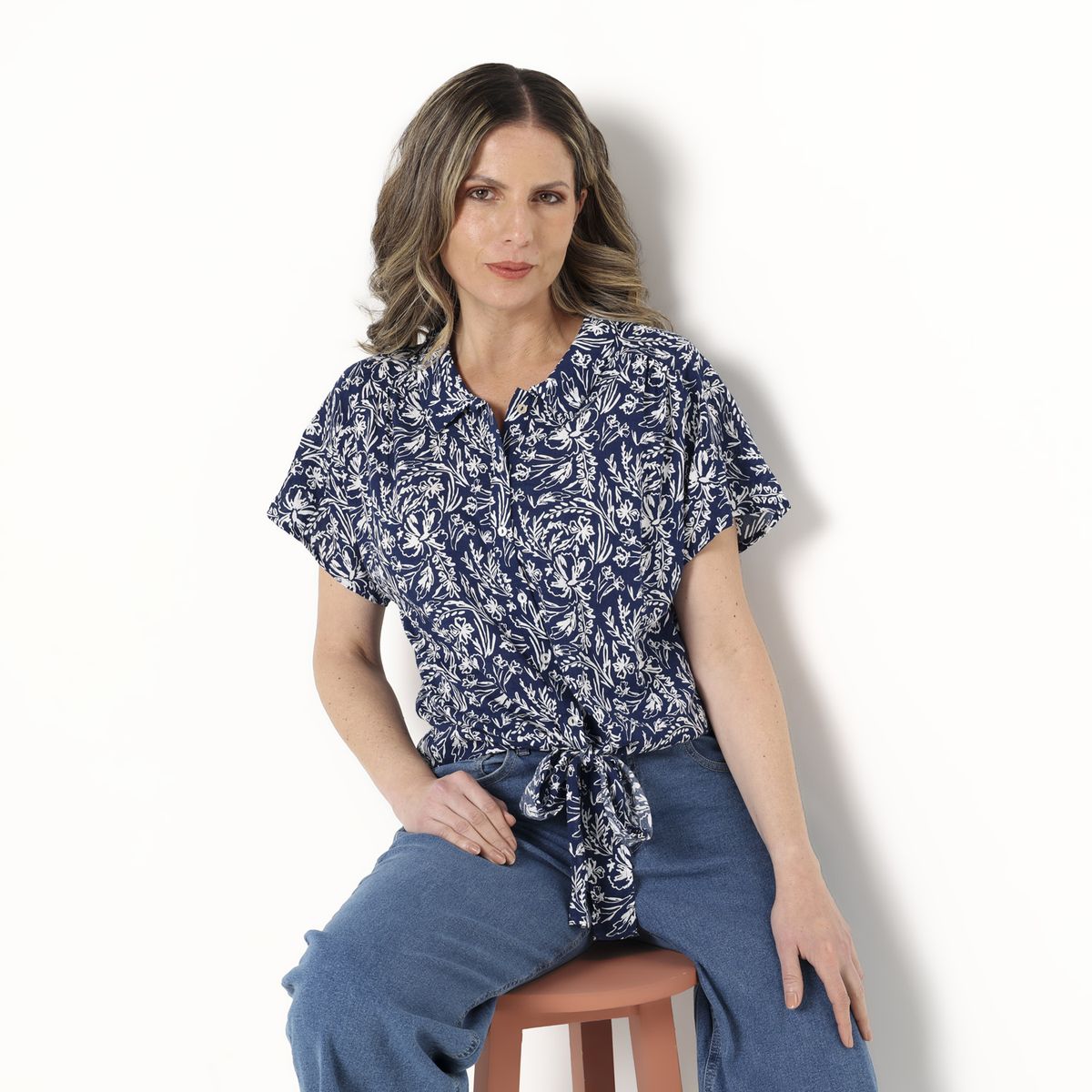 NEWPORT - Blusa Mujer con Estampado Manga corta Newport