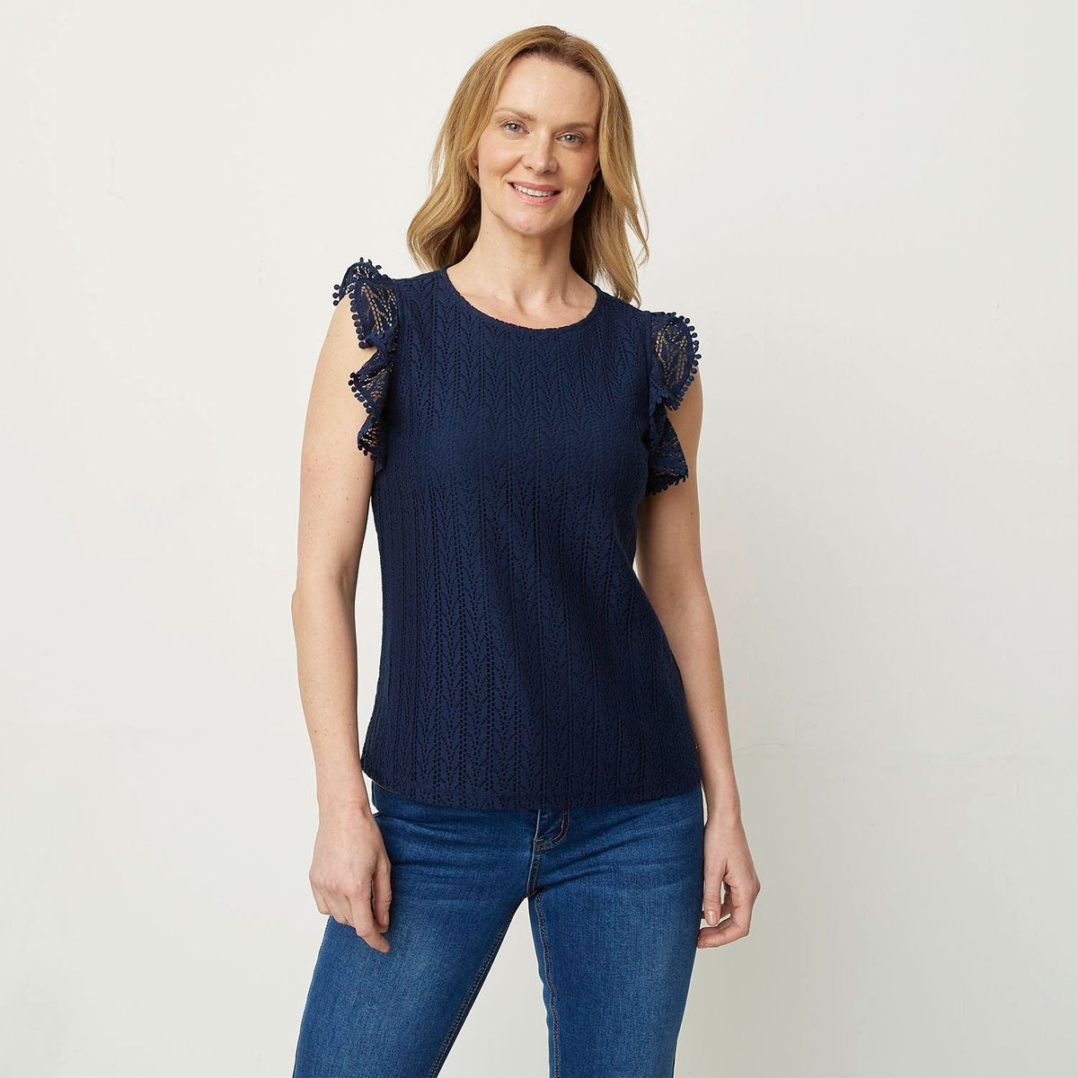 NEWPORT - Blusa Mujer con Ojalillo Sin mangas Newport
