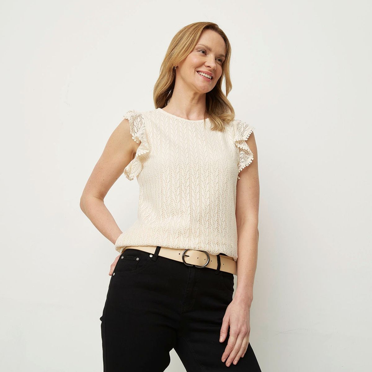 NEWPORT - Blusa Mujer con Ojalillo Sin mangas Newport