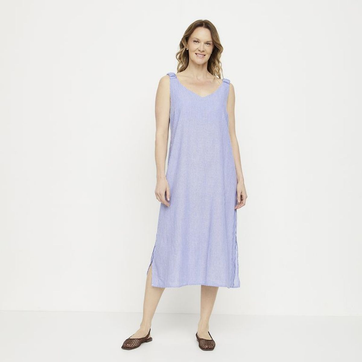 NEWPORT - Vestido Mujer Medio Casual de Rayas Newport
