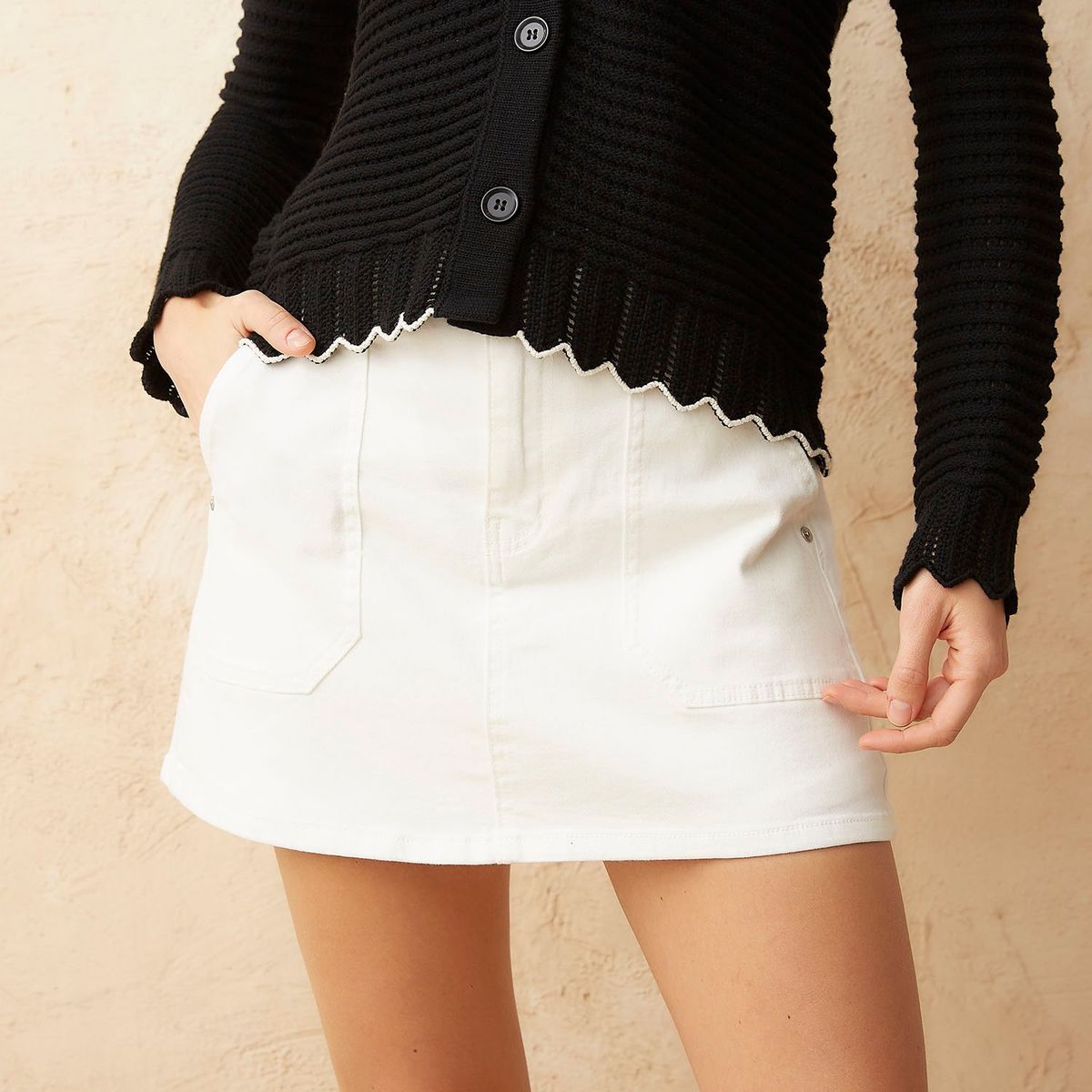 BASEMENT - Falda Mini Mujer Cargo de Algodón Basement