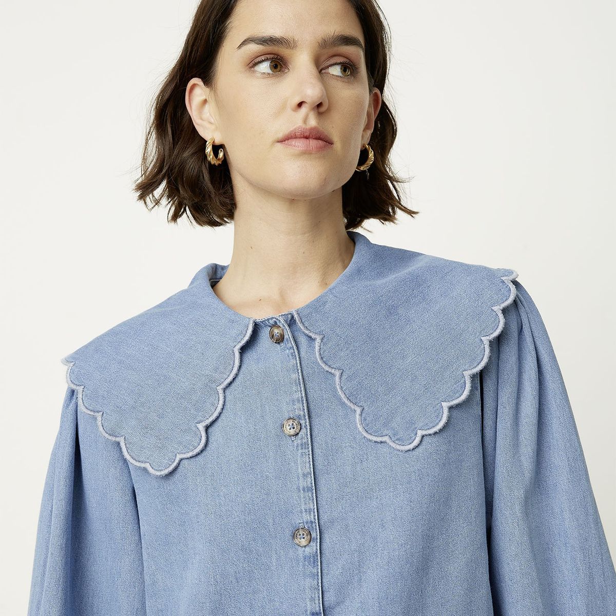 BASEMENT - Blusa Mujer Manga larga de Algodón Basement