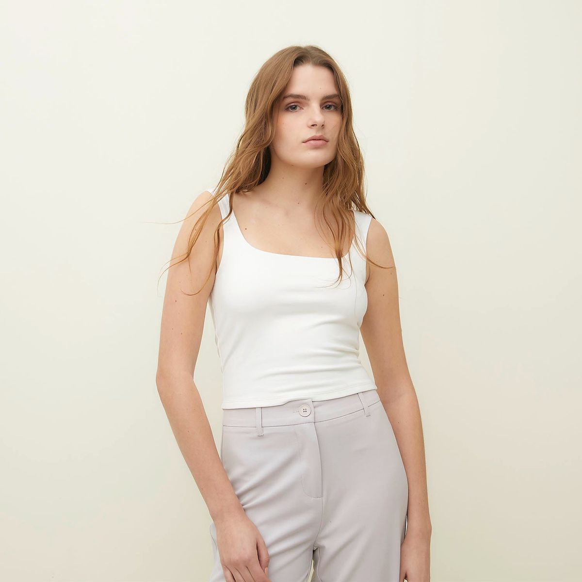 SYBILLA - Blusa Mujer Sin mangas de Algodón orgánico Sybilla