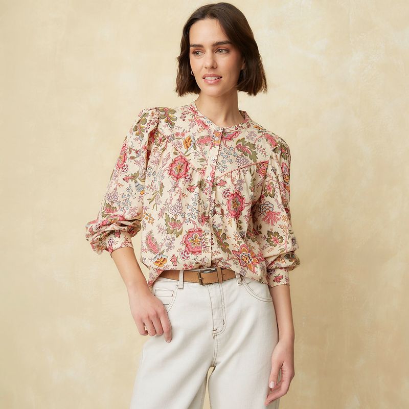 UNIVERSITY CLUB - Blusa Mujer con Estampado Manga larga de Algodón University Club