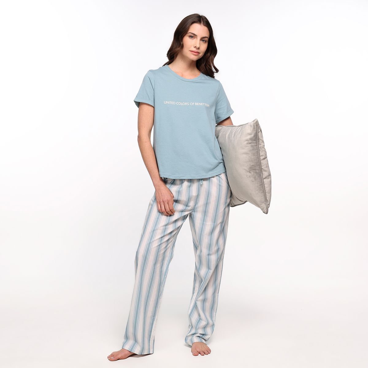 BENETTON - Pijama completa con pantalón para Mujer Manga corta Benetton