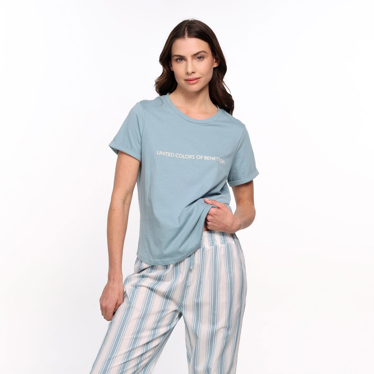 BENETTON - Pijama completa con pantalón para Mujer Manga corta Benetton