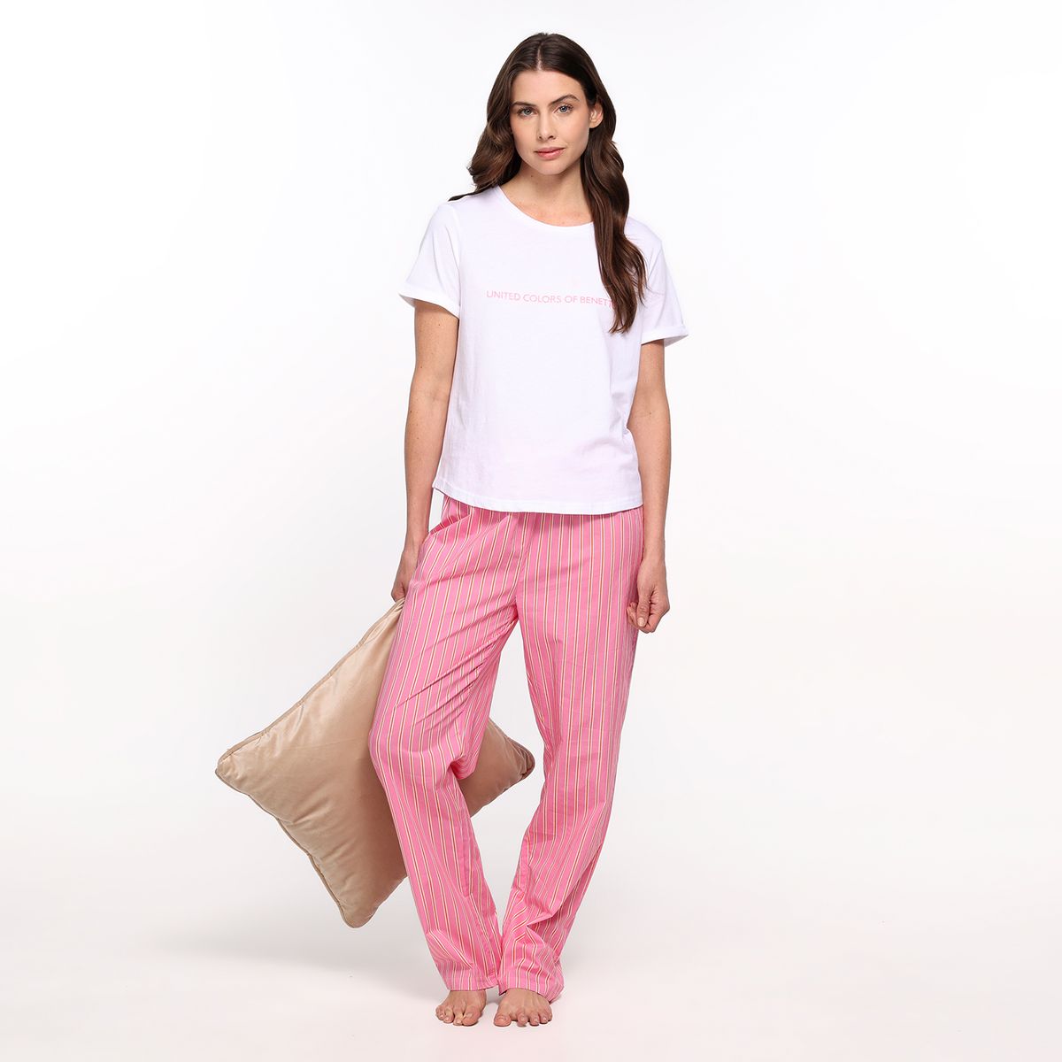 BENETTON - Pijama completa con pantalón para Mujer Manga corta Benetton