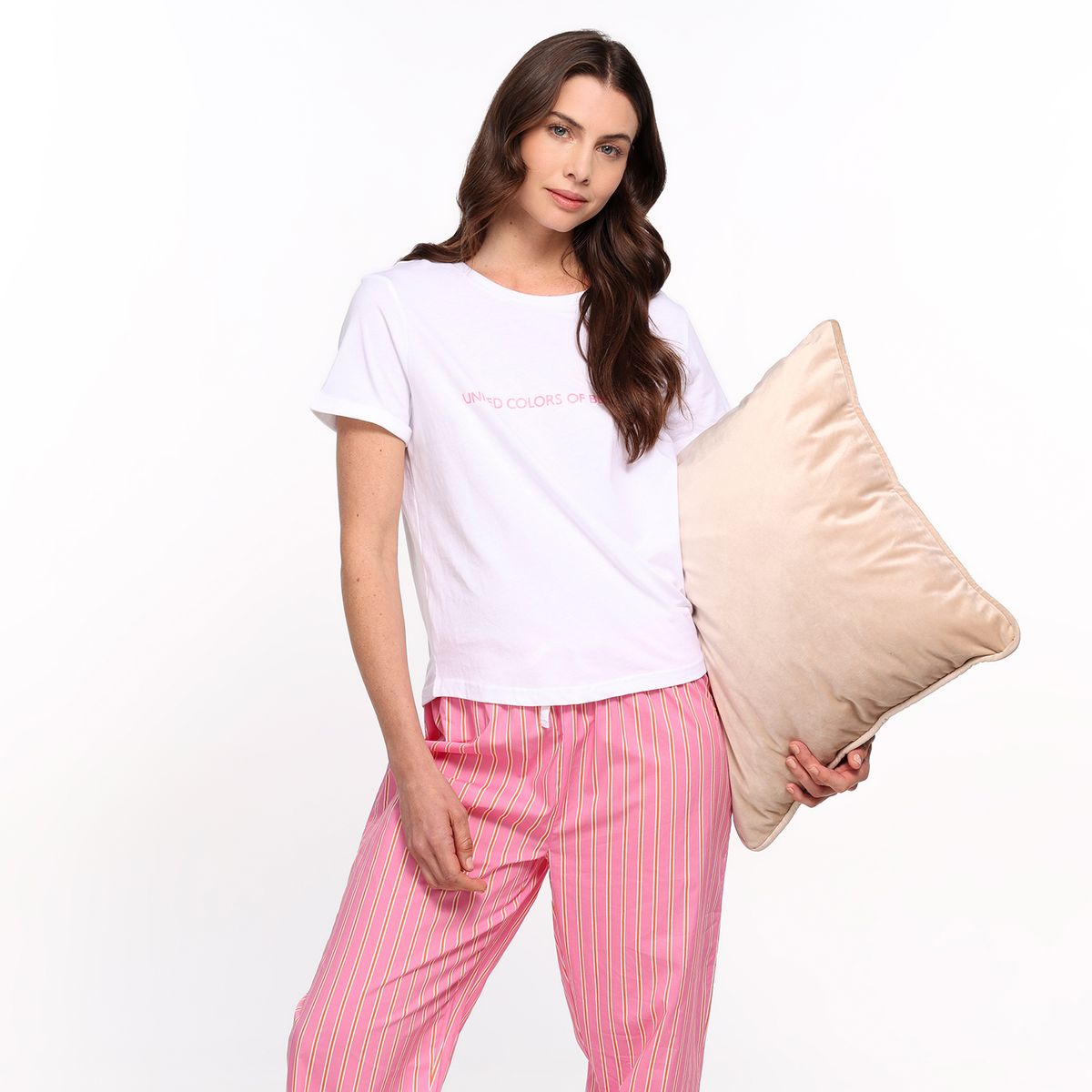 BENETTON - Pijama completa con pantalón para Mujer Manga corta Benetton
