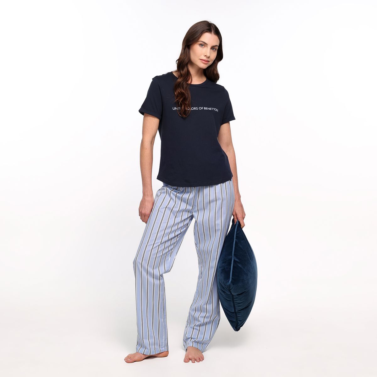 BENETTON - Pijama completa con pantalón para Mujer Manga corta Benetton