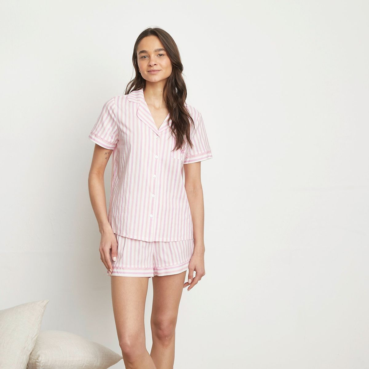 BENETTON - Pijama completa con short para Mujer Manga corta de Viscosa Benetton