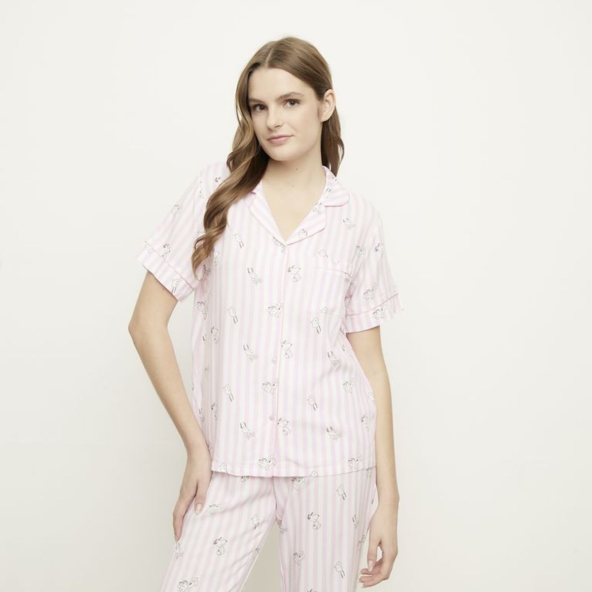 SNOOPY - Pijama completa con pantalón para Mujer Manga corta Snoopy