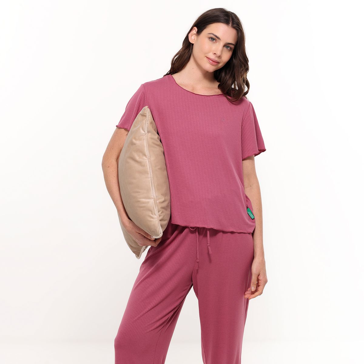 BENETTON - Pijama completa con pantalón para Mujer Manga corta Benetton