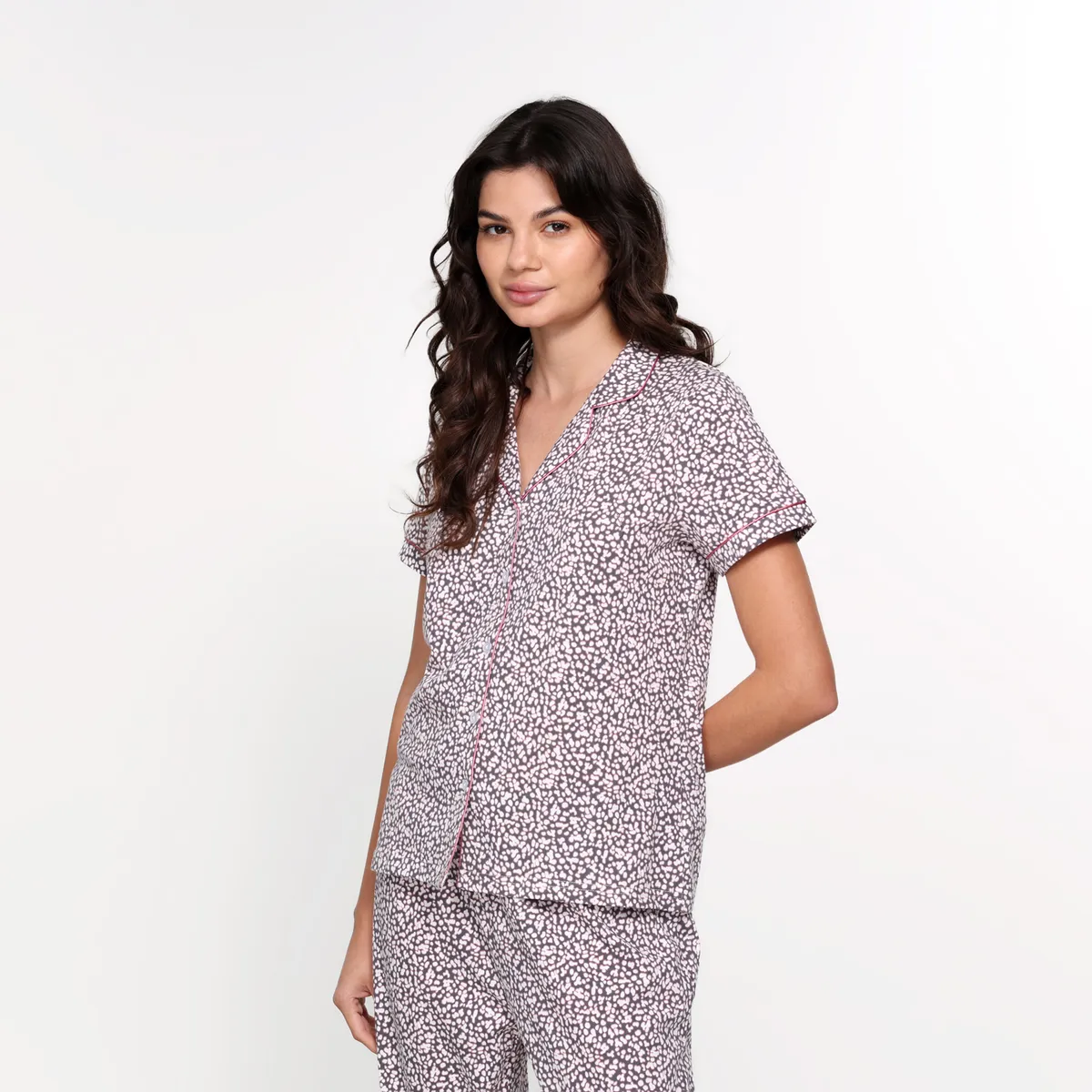 SYBILLA - Pijama completa con pantalón para Mujer Manga corta de Algodón Sybilla