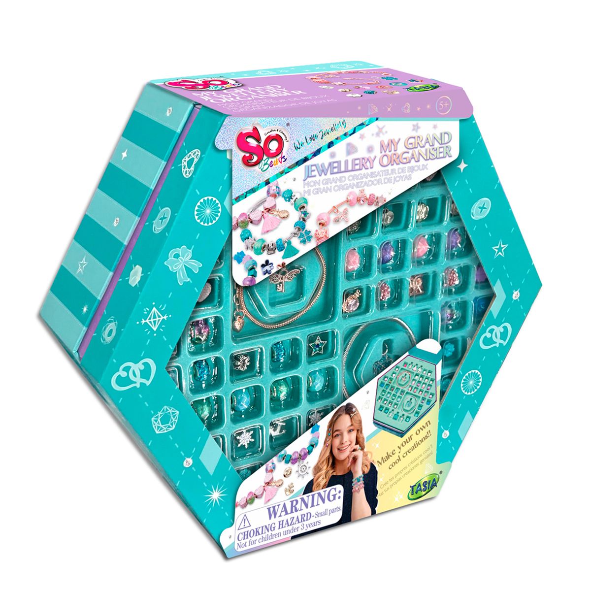SO BEADS - Kit para hacer pulseras y manillas So Beads: Mi gran organizador de joyas charms 