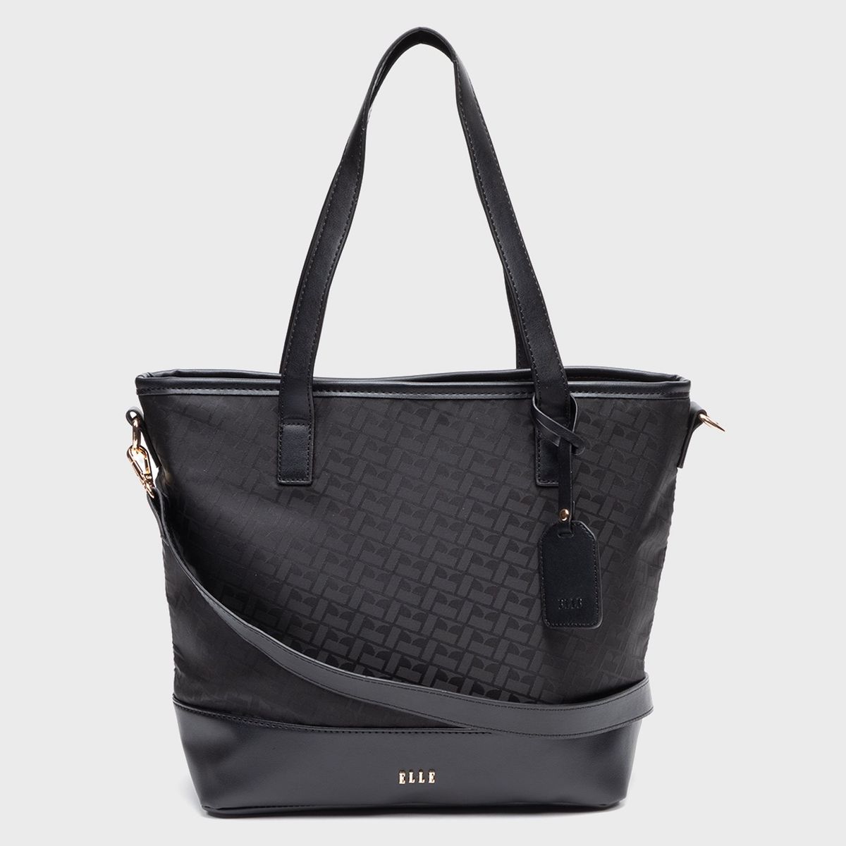 ELLE - Cartera ELLE para Mujer BOLSO TOTE C3KITOE301 BLACK LOGO ST