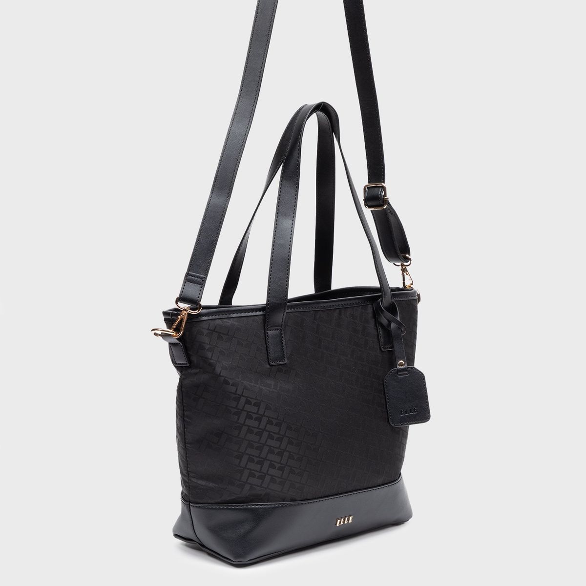 ELLE - Cartera ELLE para Mujer BOLSO TOTE C3KITOE301 BLACK LOGO ST