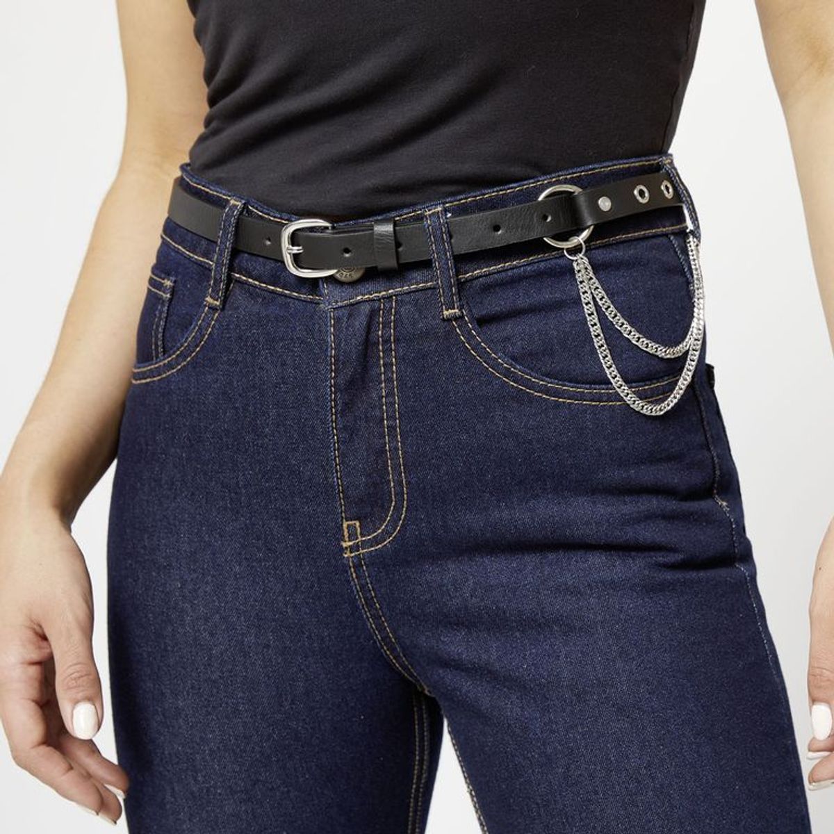 SYBILLA - Cinturón Sintet CIS106V26F SILVER S/M