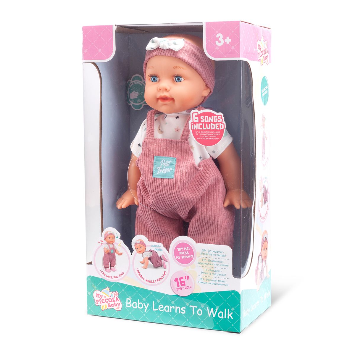  - Muñeca Reborn Piccola: Bebé aprende a caminar 18cm