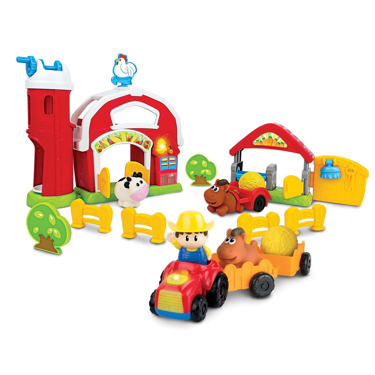 WINFUN - Juguete para bebé didáctico Winfun: Set de juego Granja y tractor interactivo