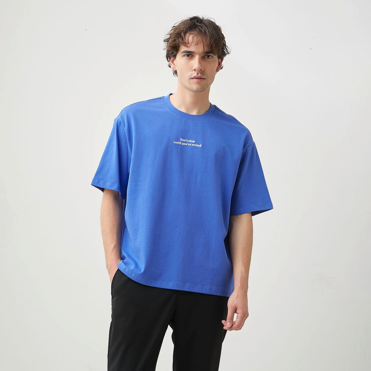 BASEMENT - Camiseta Hombre con Estampado de Algodón Basement