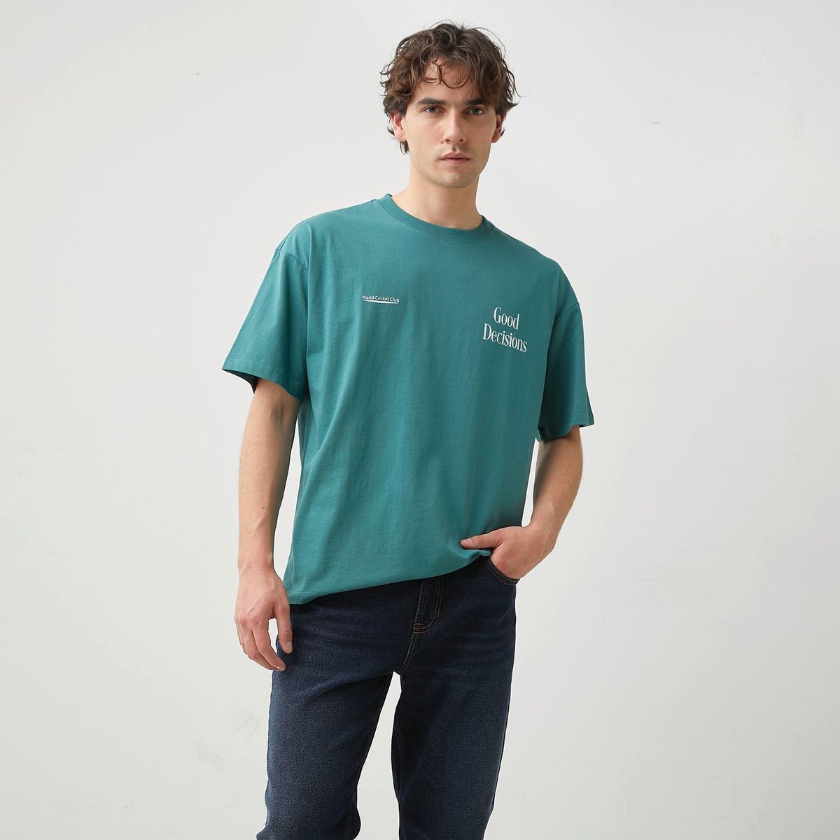 BASEMENT - Camiseta Hombre con Estampado de Algodón Basement