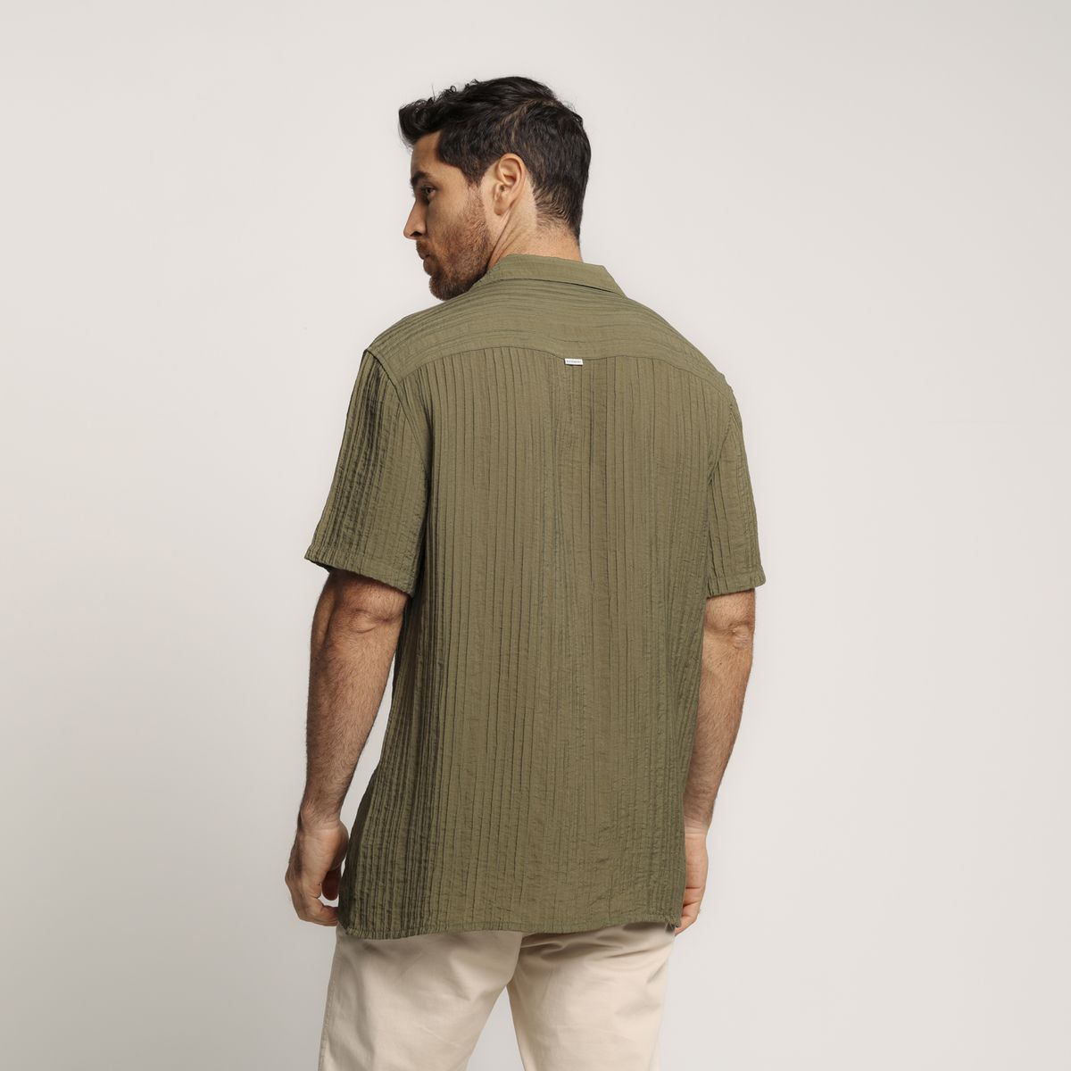 BASEMENT - Camisa Hombre Manga corta Classic fit Basement