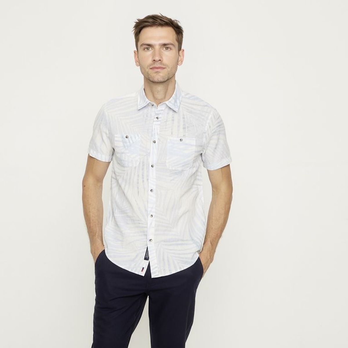 UNIVERSITY CLUB - Camisa Hombre Manga corta Slim fit de Lino University Club