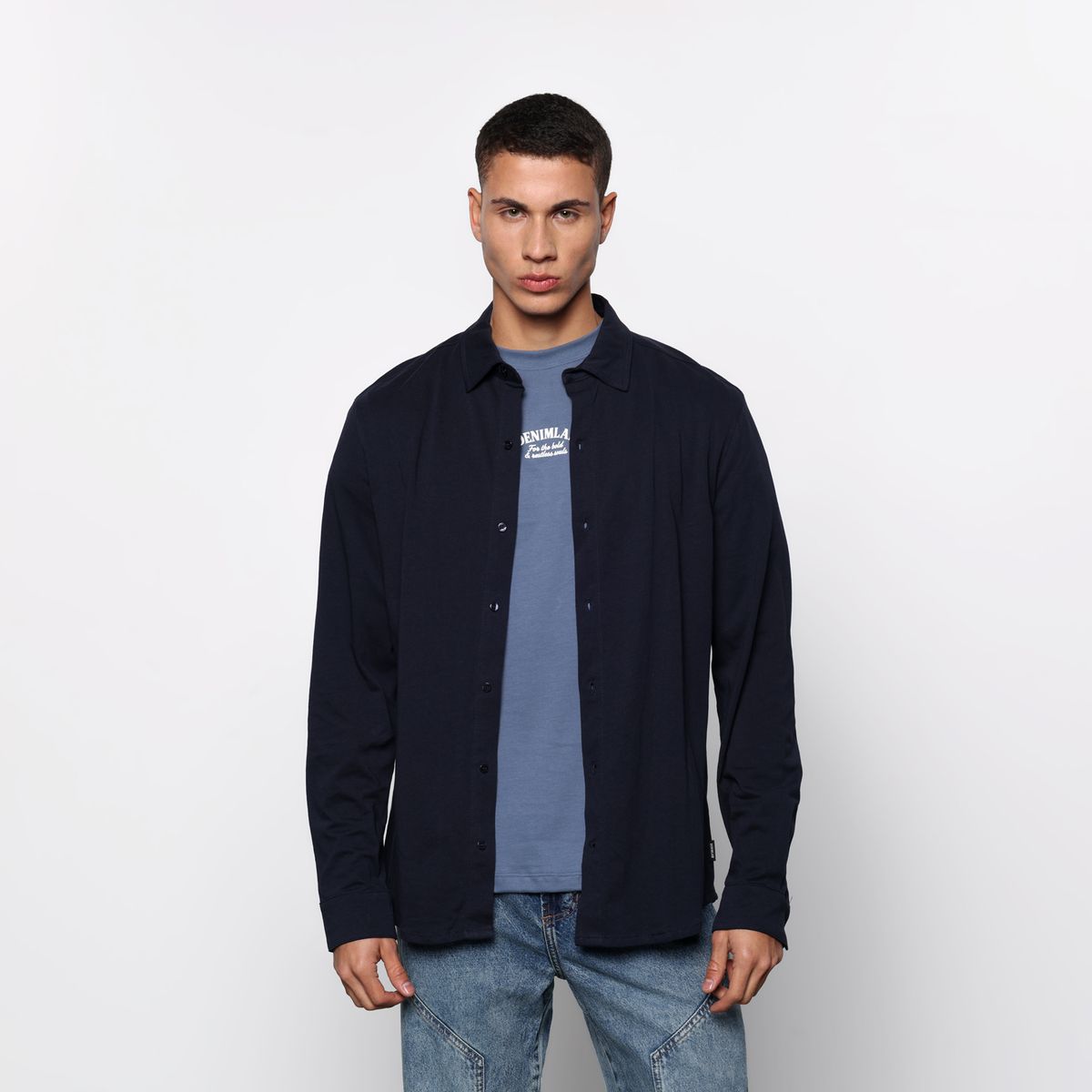 DENIMLAB - Camisa Hombre Manga larga de Algodón Denimlab