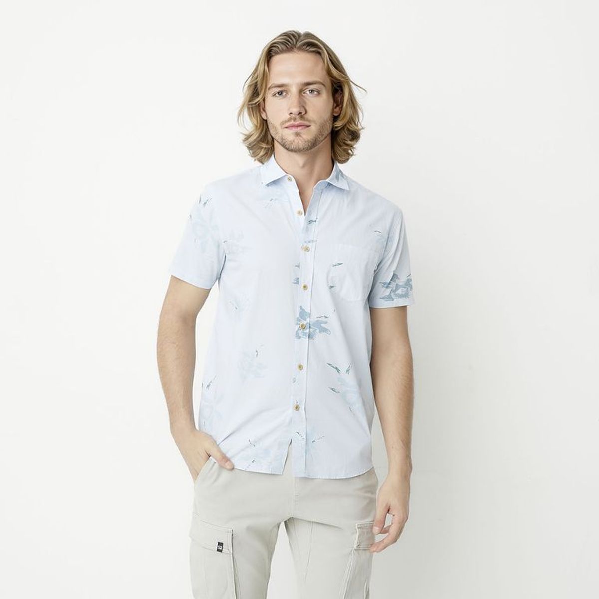 DOO AUSTRALIA - Camisa Hombre con Estampado Manga corta de Algodón Doo Australia
