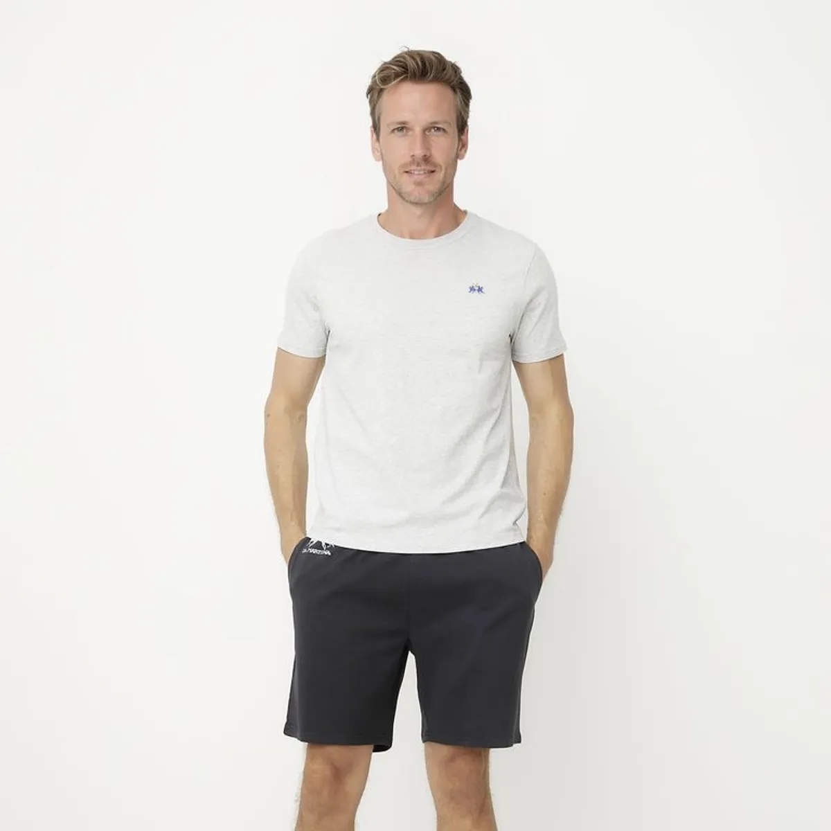 LA MARTINA - Pijama Hombre Corto Manga corta con Logo de Algodón La Martina 