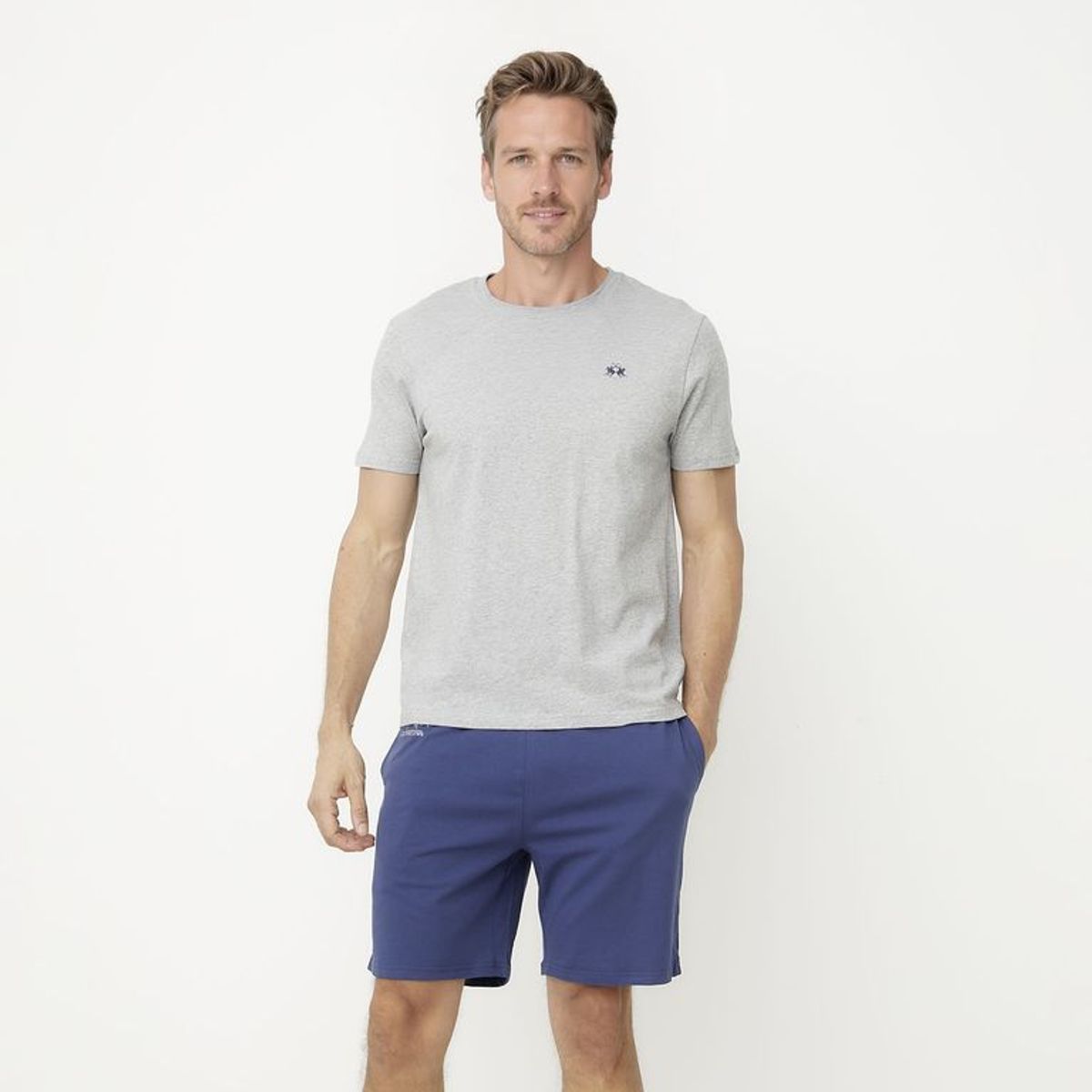 LA MARTINA - Pijama Hombre Corto Manga corta con Logo de Algodón La Martina 