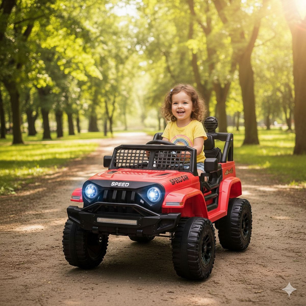 SCOOP - Carro Montable eléctrico niño Camper Todoterreno Rojo 12V 