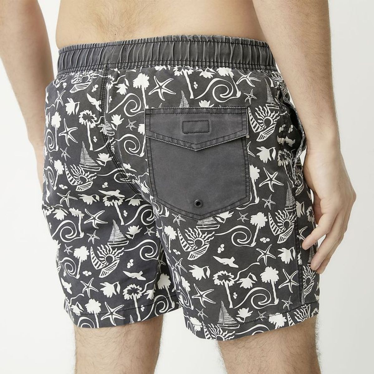 BEARCLIFF - Pantaloneta de baño Hombre con Estampado con Forro Bearcliff