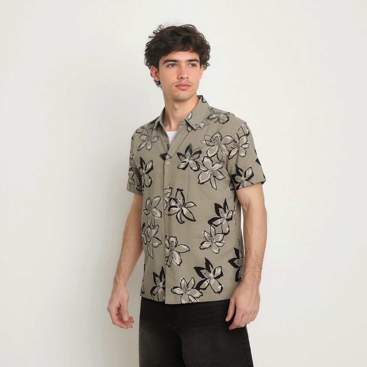 BEARCLIFF - Camisa Hombre Manga corta Bearcliff