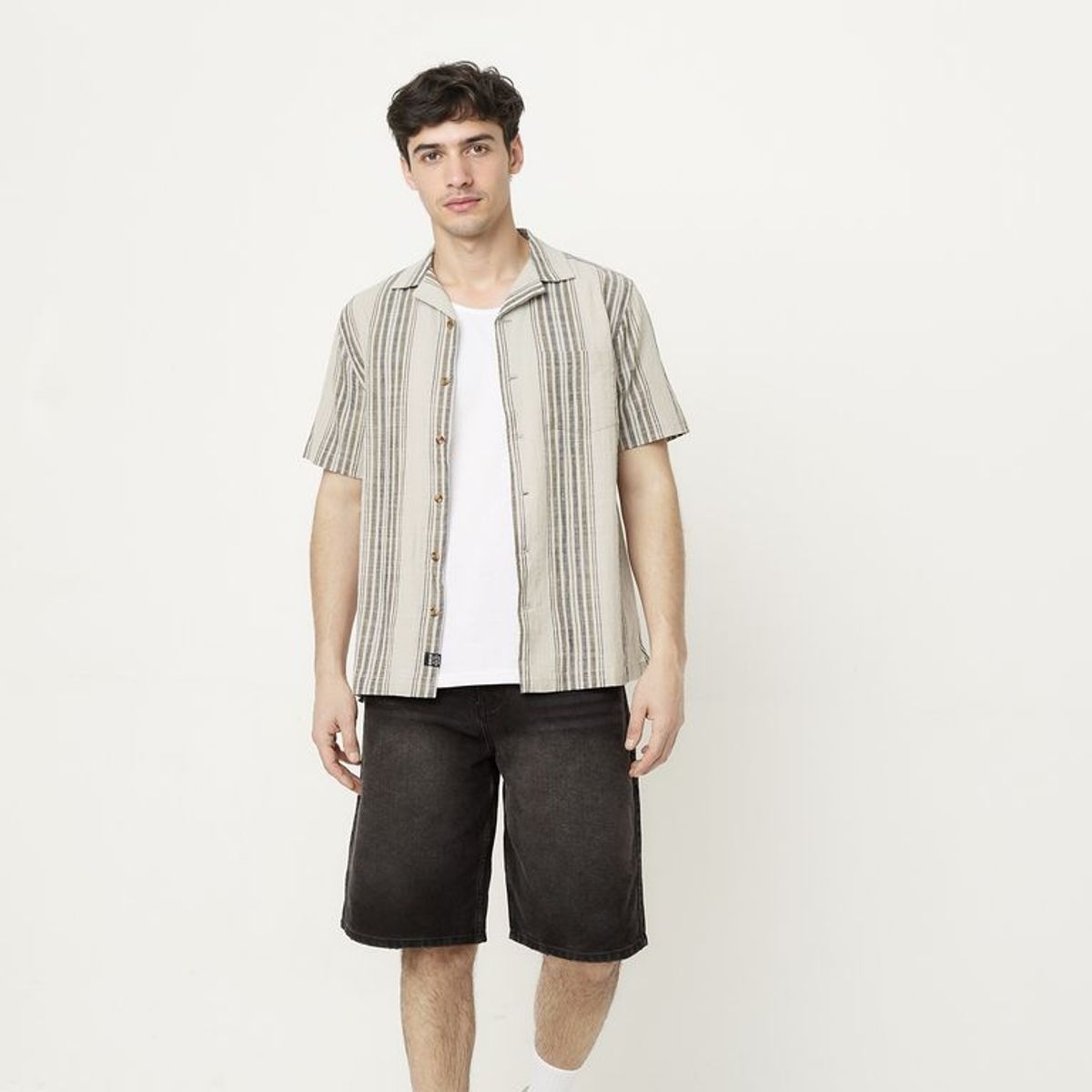BEARCLIFF - Camisa Hombre de Rayas Manga corta Bearcliff 