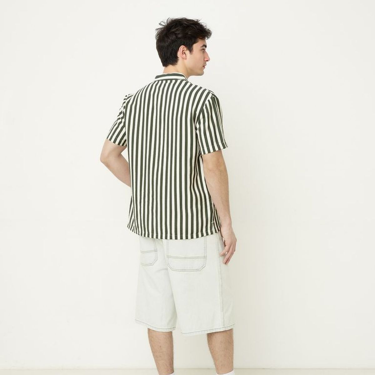 BEARCLIFF - Camisa Hombre de Rayas Manga corta Bearcliff