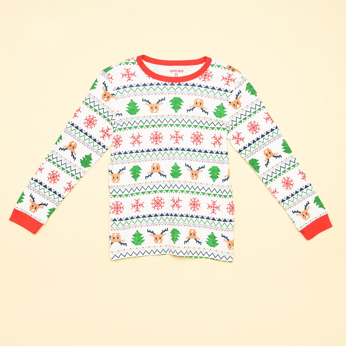 YAMP - Pijama Navideña Cintura elásticada para Niño 2 piezas con Estampado Manga larga Yamp 