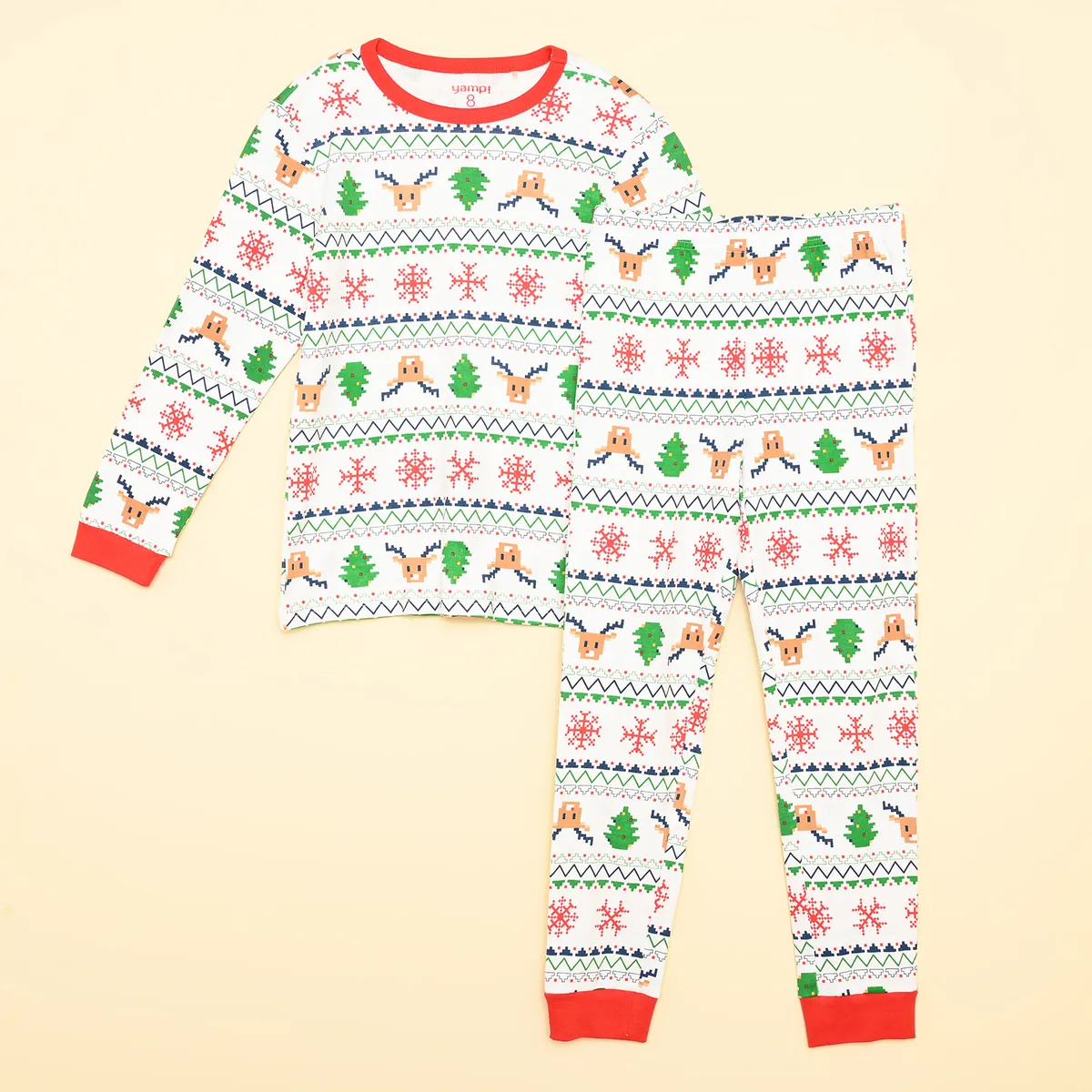 YAMP - Pijama Navideña Cintura elásticada para Niño 2 piezas con Estampado Manga larga Yamp 
