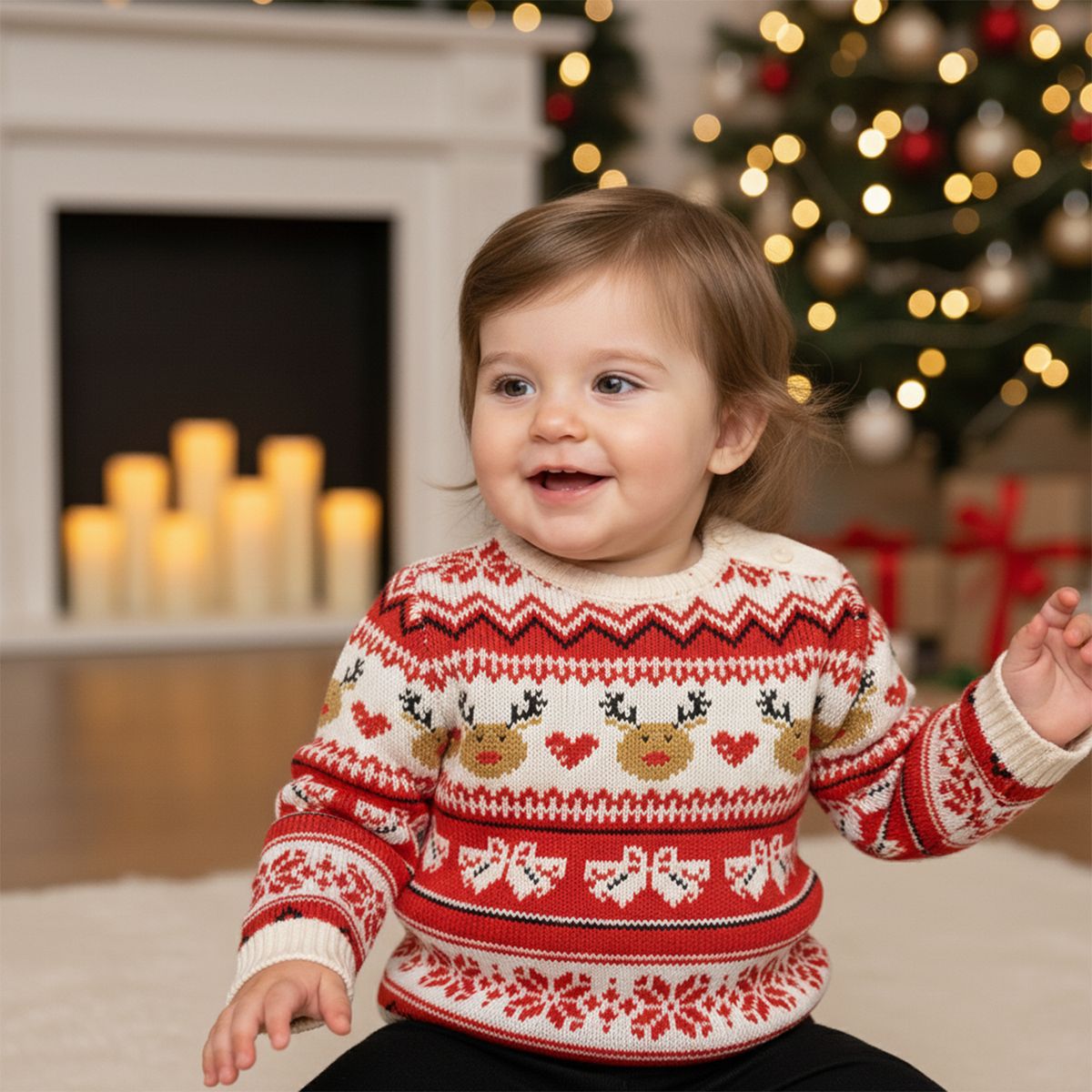 YAMP - Saco Navideño para Bebé niña con Estampado Yamp 