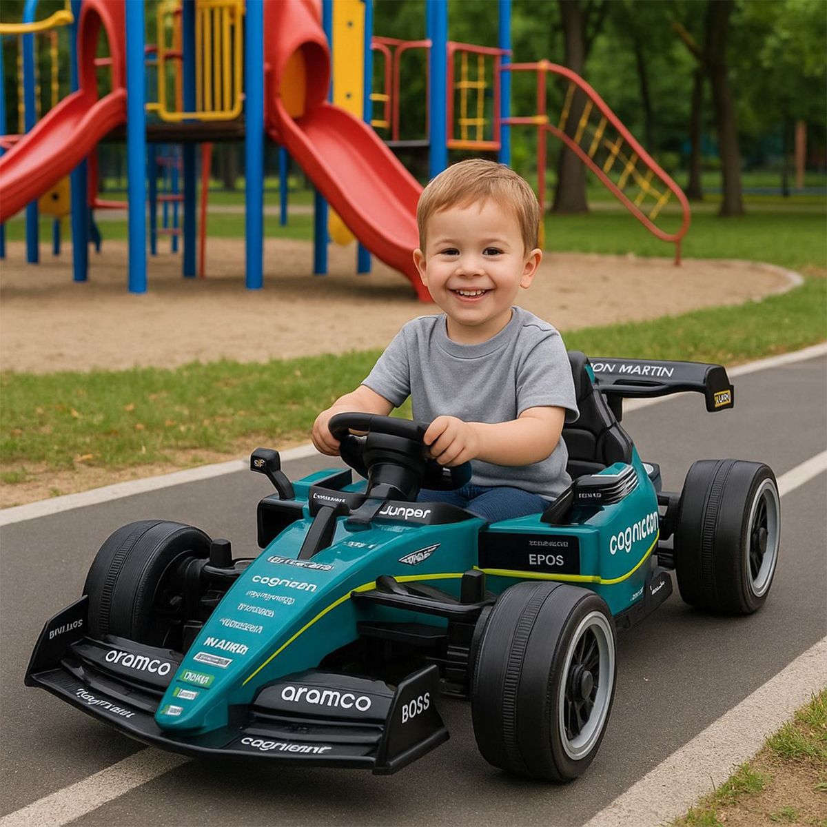  - Carro montable eléctrico niño F1 Escudería Aston Martin Aremco