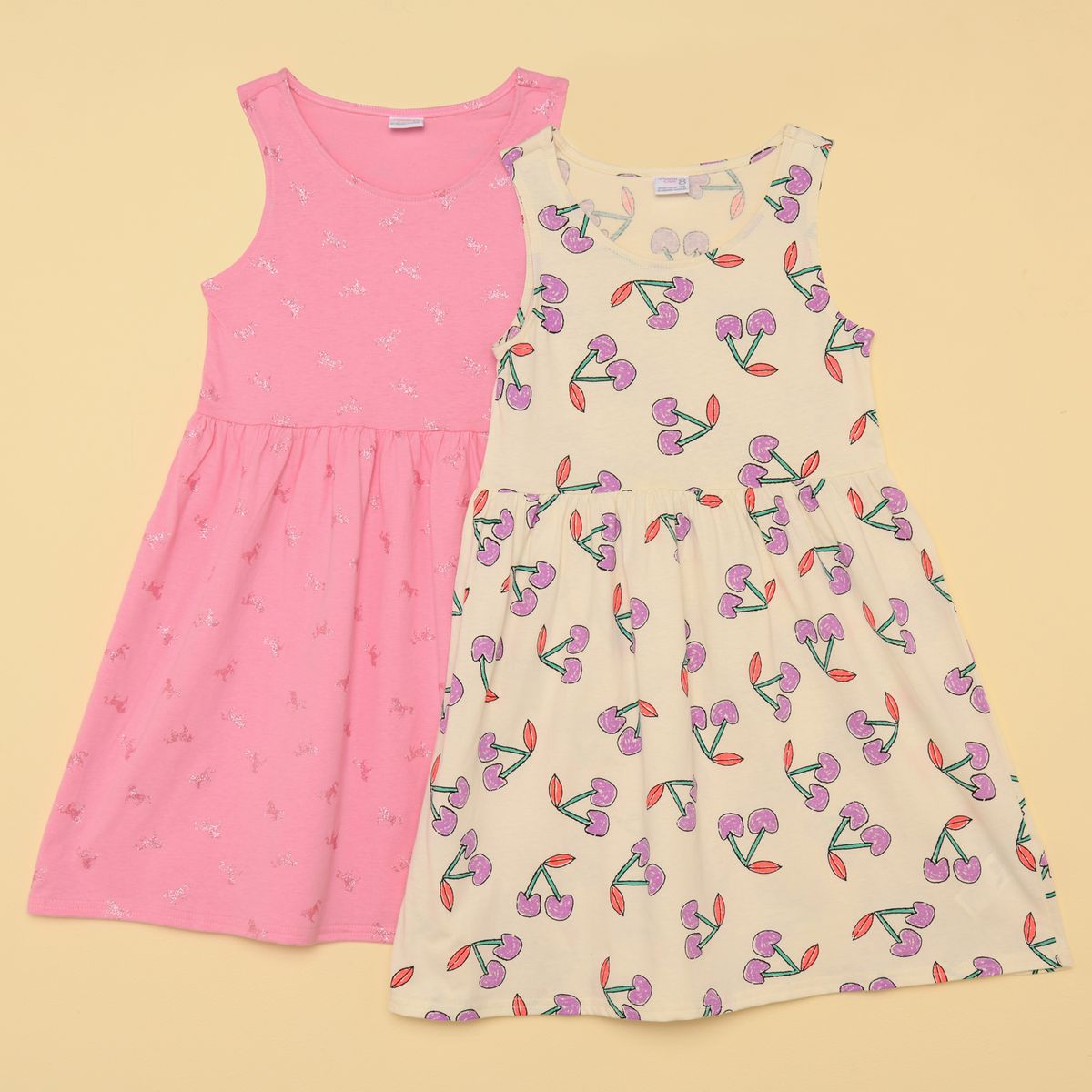 YAMP - Vestido para Niña Pack de 2 unidades de Algodón Yamp 