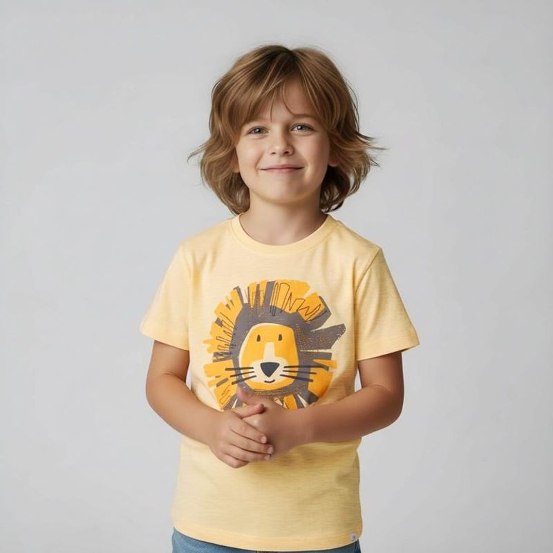 YAMP - Camiseta Para Niño con Estampado Manga corta de Algodón Yamp