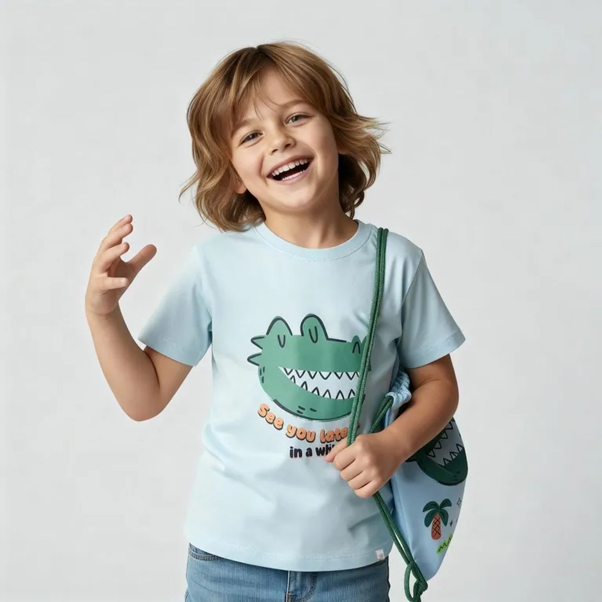 YAMP - Camiseta para Niño con Estampado  Manga corta de Algodón Yamp