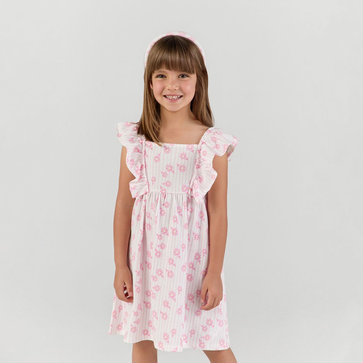 YAMP - Vestido para Niña con Boleros de Algodón Yamp