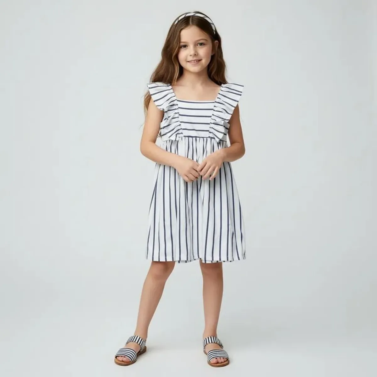 YAMP - Vestido para Niña con Boleros de Algodón Yamp